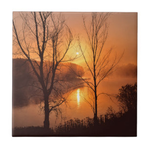 VS, New England, Maine. Herfst zonsopgang Tegeltje