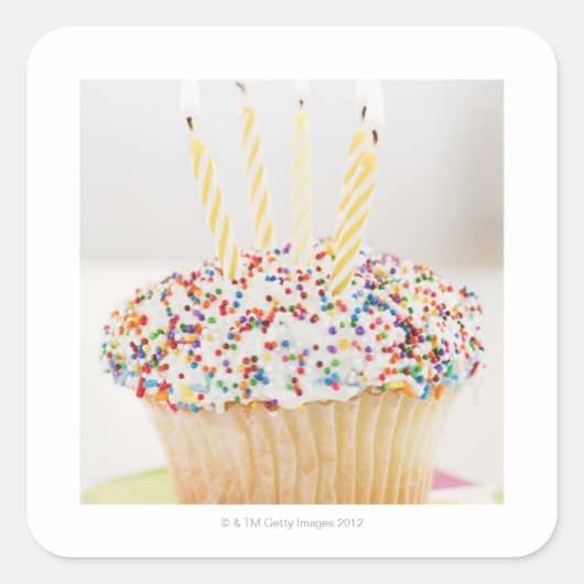 VS, New Jersey, Jersey City, Cupcake met Vierkante Sticker (Voorkant)