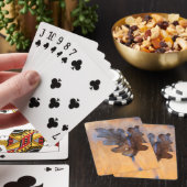 VS, New Mexico. Eikenblad in stroom Pokerkaarten (Insitu)
