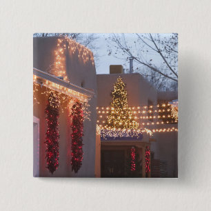 VS, New Mexico, Santa Fe: Canyon Road Gallery Vierkante Button 5,1 Cm