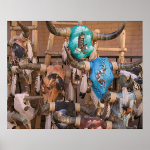 VS, New Mexico, Santa Fe: de binnenstad van Santa  Poster