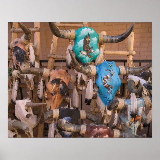 VS, New Mexico, Santa Fe: de binnenstad van Santa  Poster (Voorkant)