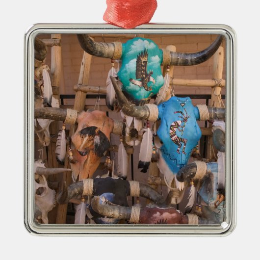 VS, New Mexico, Santa Fe: in het centrum van Santa Metalen Ornament (Voorkant)