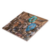 VS, New Mexico, Santa Fe: in het centrum van Santa Tegeltje (Zijkant)