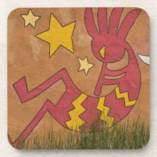 VS, New Mexico, Santa Fe. Muurmuurschildering van  Drankjes Onderzetter