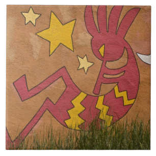 VS, New Mexico, Santa Fe. Muurmuurschildering van Tegeltje