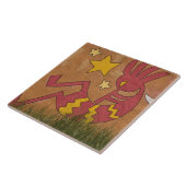 VS, New Mexico, Santa Fe. Muurmuurschildering van  Tegeltje (Zijkant)