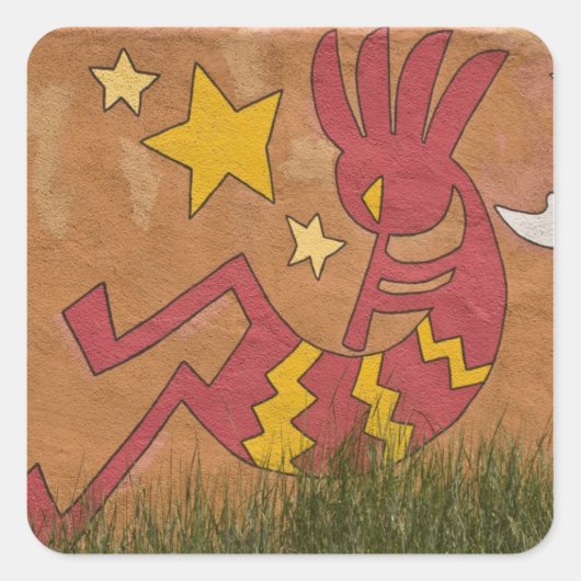 VS, New Mexico, Santa Fe. Muurmuurschildering van  Vierkante Sticker (Voorkant)