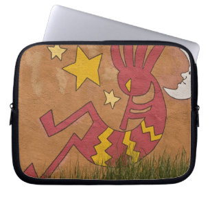 VS, New Mexico, Santa Fe. Muurschildering van een Laptop Sleeve