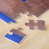 VS, New Mexico, Santa Fe. Uitzicht op blauwe deur Legpuzzel (Zijkant)