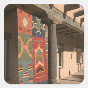 VS, New Mexico, Taos: Navaho Tapijtgalerie Kit Vierkante Sticker