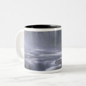 VS, New York, Adirondacks, Big Moose River Tweekleurige Koffiemok (Voorkant links)