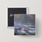 VS, New York, Adirondacks, Big Moose River Vierkante Button 5,1 Cm (Voorkant /achterkant)