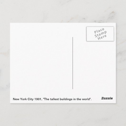  VS, New York City 1901 Briefkaart (Achterkant)