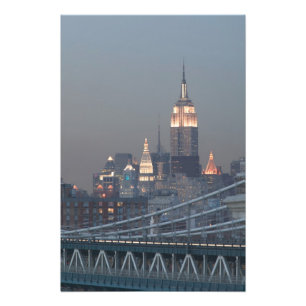 VS, New York City, Gezicht op Manhattan Bridge, Foto Afdruk