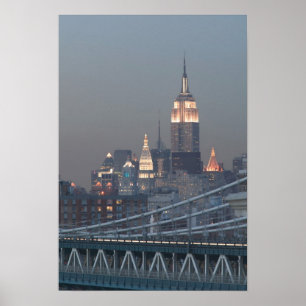 VS, New York City, Gezicht op Manhattan Bridge, Poster
