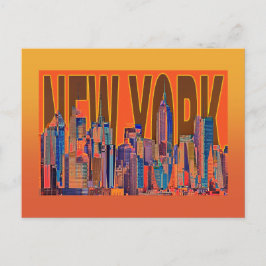 vs New York City Manhattan Silhouet Briefkaart