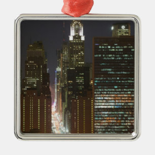 VS, New York City, Uitzicht van Midtown met Metalen Ornament