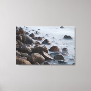 VS, New York, East Hampton. Oceaangolfslag bij Canvas Afdruk