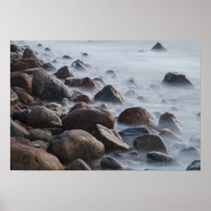 VS, New York, East Hampton. Oceaangolfslag bij Poster