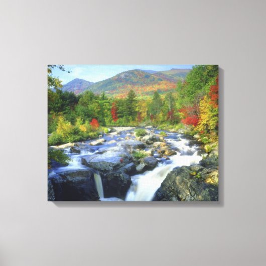 VS, New York. Een waterval in de Adirondack Canvas Afdruk (Voorkant)