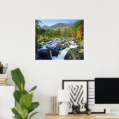 VS, New York. Een waterval in de Adirondack Poster (Thuiskantoor)