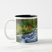 VS, New York. Een waterval in de Adirondack Tweekleurige Koffiemok (Links)