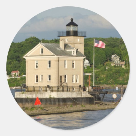 VS, New York, Kingston, Hudson River. Rondout Ronde Sticker (Voorkant)