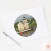 VS, New York, Kingston, Hudson River. Rondout Ronde Sticker (Envelop)