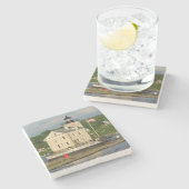 VS, New York, Kingston, Hudson River. Rondout Stenen Onderzetter (Zijkant)