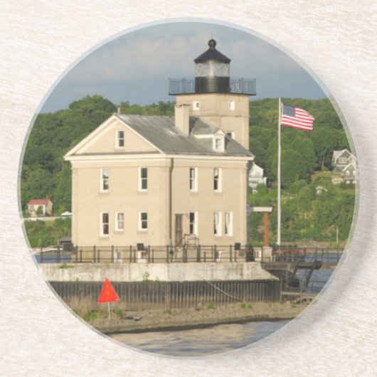 VS, New York, Kingston, Hudson River. Rondout Zandsteen Onderzetter (Voorkant)