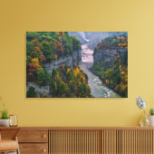 VS, New York, Letchworth State Park. Rivier en Canvas Afdruk (Insitu (Woonkamer))