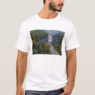 VS, New York, Letchworth State Park. Rivier en T-shirt