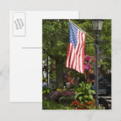 VS, New York, Lewiston. Amerikaanse vlag bevestigd Briefkaart (Voorkant / Achterkant)