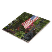 VS, New York, Lewiston. Amerikaanse vlag bevestigd Tegeltje (Zijkant)