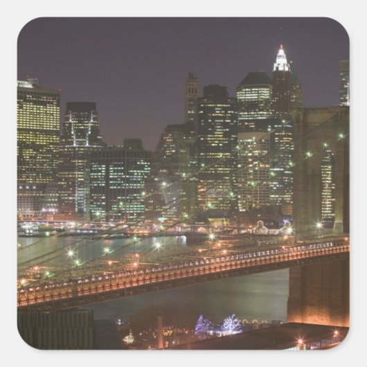 VS, New York, New York City, Manhattan: 11 Vierkante Sticker (Voorkant)