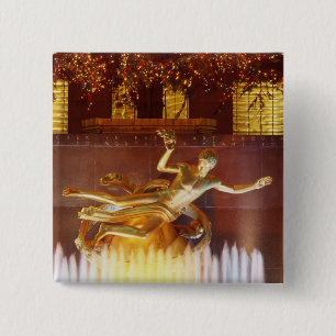 VS, New York, New York City, Standbeeld van Vierkante Button 5,1 Cm
