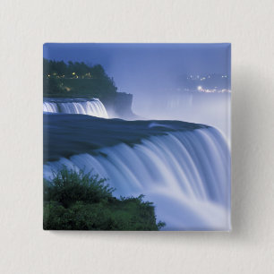 VS, New York, Niagara Herfsten. Amerikaanse Herfst Vierkante Button 5,1 Cm