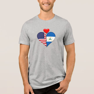 VS Nicaragua Hart vlaggen Spaans erfgoed Tri-Blend Shirt