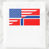 vs - noorwegen - amerikaans symbool halve vlag rechthoekige sticker (Tas)