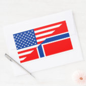 vs - noorwegen - amerikaans symbool halve vlag rechthoekige sticker (Envelop)