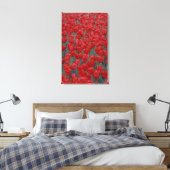 VS, Ohio, Cincinnati. Bed met rode tulpen Canvas Afdruk (Insitu (Slaapkamer))