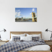 VS, Ohio, Cincinnati: Roebling-hangbrug Canvas Afdruk (Insitu (Slaapkamer))