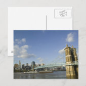 VS, Ohio, Cincinnati: Roebling Suspension 2 Briefkaart (Voorkant / Achterkant)