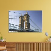 VS, Ohio, Cincinnati: Roebling Suspension 2 Canvas Afdruk (Insitu (Woonkamer))