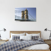 VS, Ohio, Cincinnati: Roebling Suspension 2 Canvas Afdruk (Insitu (Slaapkamer))