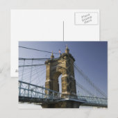 VS, Ohio, Cincinnati: Roebling Suspension 3 Briefkaart (Voorkant / Achterkant)