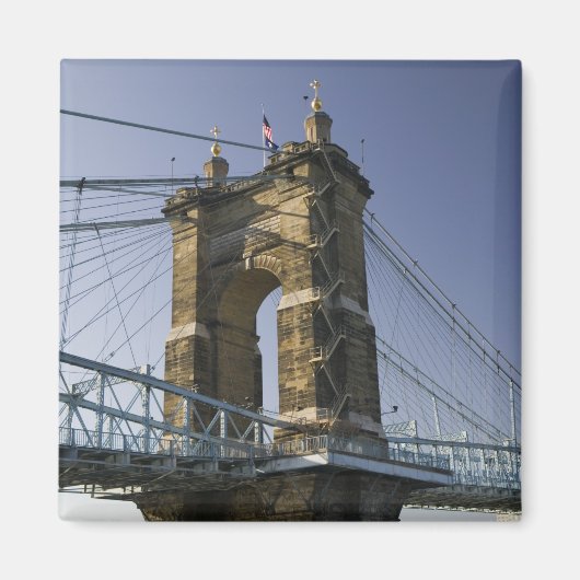 VS, Ohio, Cincinnati: Roebling Suspension 3 Magneet (Voorkant)