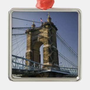 VS, Ohio, Cincinnati: Roebling Suspension 3 Metalen Ornament