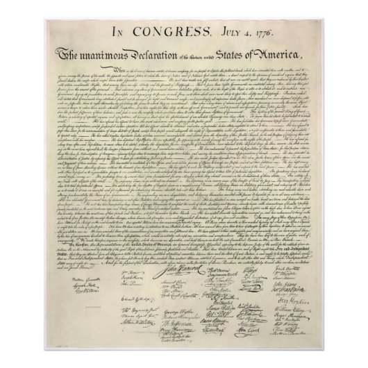 VS-onafhankelijkheidsverklaring 1823 Facsimile Foto Afdruk (Voorkant)
